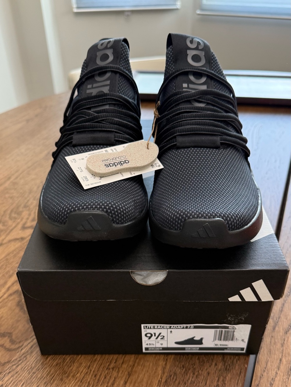 Adidas Lite Racer Adapt 7.0 – Men’s Size 9.5 – Core Black (IE6327) – Brand New